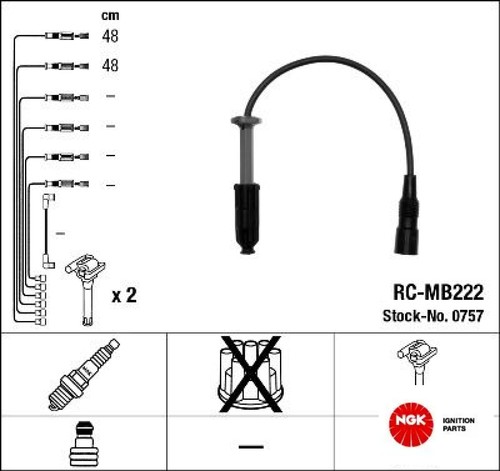 Ngk 0757 zündleitungssatz - 0757,